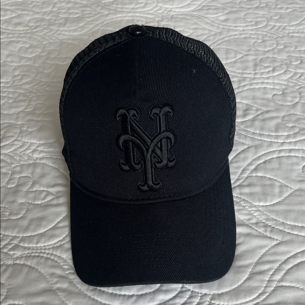 Black Embroidered Logo Cap